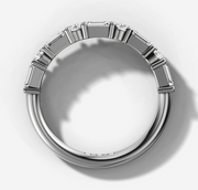 Emerald and Round Diamond Band | Jewelverra