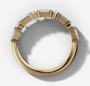 Emerald and Round Diamond Band | Jewelverra