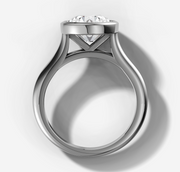 Bezel Set Engagement Ring with Round Brilliant Cut Diamond
