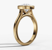 Bezel Set Engagement Ring with Round Brilliant Cut Diamond