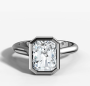 Bezel Radiant Diamond Ring | Jewelverra
