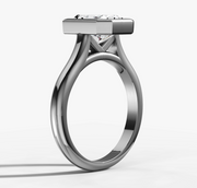 Bezel Radiant Diamond Ring | Jewelverra