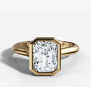 Bezel Radiant Diamond Ring | Jewelverra