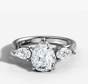 Three Stone Pear Diamond Ring | Jewelverra