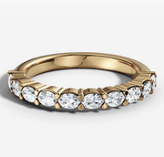 East West Oval Diamond Band | Jewelverra