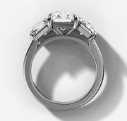 Three Stone Engagement Ring with Radiant Cut Diamonds