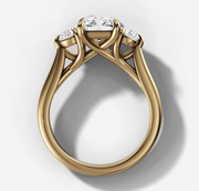 Round Trilogy Radiant Diamond Ring | Jewelverra