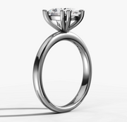 Double Claw Signature Solitaire Engagement Ring with Oval Cut Diamond