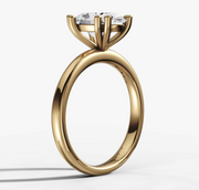 Double Claw Signature Solitaire Engagement Ring with Oval Cut Diamond