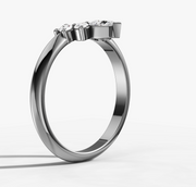 Crown Pear and Round Diamond Band | Jewelverra