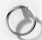 Crown Pear and Round Diamond Band | Jewelverra