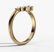 Crown Pear and Round Diamond Band | Jewelverra