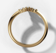 Crown Pear and Round Diamond Band | Jewelverra
