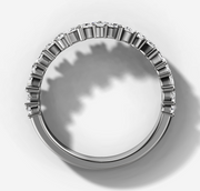 Shared Prong Cluster Band With Marquise and Round Brilliant Cut Diamonds