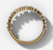 Shared Prong Cluster Band With Marquise and Round Brilliant Cut Diamonds