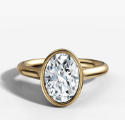 Bezel Oval Diamond Ring | Jewelverra