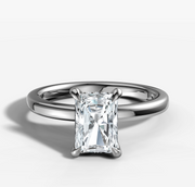 Hidden Halo Radiant Solitaire Ring | Jewelverra