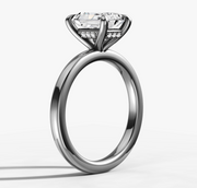 Hidden Halo Radiant Solitaire Ring | Jewelverra