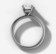 Hidden Halo Radiant Solitaire Ring | Jewelverra
