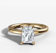 Hidden Halo Radiant Solitaire Ring | Jewelverra