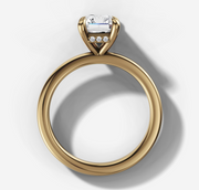 Hidden Halo Radiant Solitaire Ring | Jewelverra