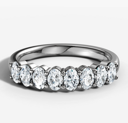 Shared Prong Band With 0.10ct Oval Cut Diamonds