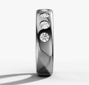 Hammer Set Diamond Flat Band | Jewelverra