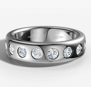 Hammer Set Diamond Flat Band | Jewelverra