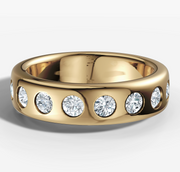 Hammer Set Diamond Flat Band | Jewelverra