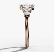 Five Stone Engagement Ring with Oval Cut Diamond