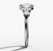 Five Stone Engagement Ring with Oval Cut Diamond