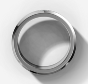 Beveled Edge Band With Emerald Cut Diamond