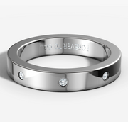 Hammer Set Diamond Flat Band | Jewelverra