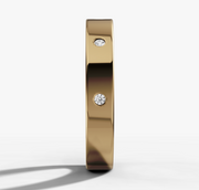 Hammer Set Diamond Flat Band | Jewelverra