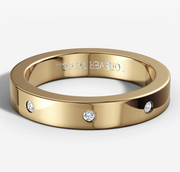 Hammer Set Diamond Flat Band | Jewelverra