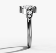 Pear Diamond Offset Ring | Jewelverra