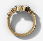 Pear Diamond Offset Ring | Jewelverra