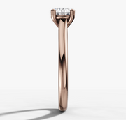 Cathedral Solitaire Engagement Ring with Round Brilliant Cut Diamond