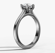 Cathedral Solitaire Engagement Ring with Round Brilliant Cut Diamond