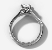 Cathedral Solitaire Engagement Ring with Round Brilliant Cut Diamond