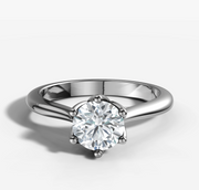 Cathedral Solitaire Round Diamond Ring | Jewelverra
