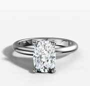 Hidden Halo Cushion Solitaire Ring | Jewelverra