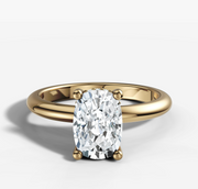 Hidden Halo Cushion Solitaire Ring | Jewelverra