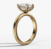 Hidden Halo Cushion Solitaire Ring | Jewelverra