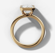 Bezel Emerald Diamond Ring | Jewelverra
