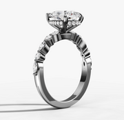 Floating Diamond Pear Cut Ring | Jewelverra