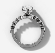 Floating Diamond Pear Cut Ring | Jewelverra