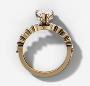 Floating Diamond Pear Cut Ring | Jewelverra