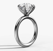 Signature Solitaire Engagement Ring with Round Brilliant Cut Diamond