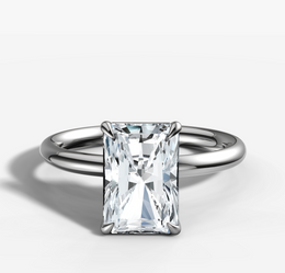 Signature Solitaire Engagement Ring with Radiant Cut Diamond